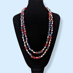 Vintage Lucite Tri-Colour Beaded Necklace